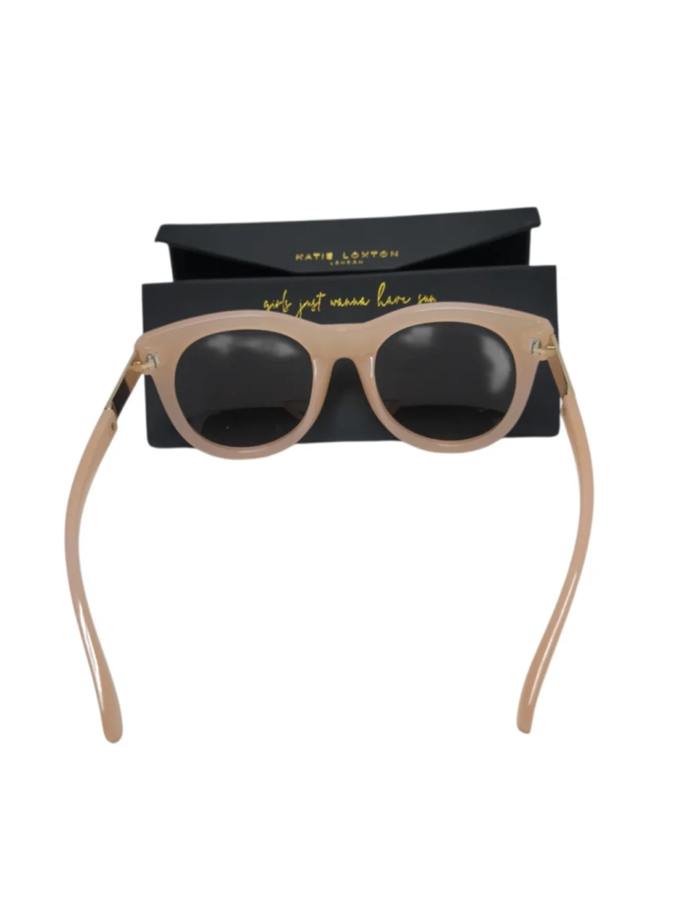 Katie Loxton Vienna Sunglasses Thick Pale Pink Frame Gradient Brown Lenses